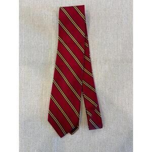 Brooks Brothers Makers Silk Tie Red Navy Gold Repp Stripe Woven England USA Made